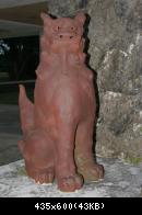 Shisa lions (or shiisa) can be seen on top of roofs or at the gates of Okinawan homes