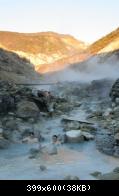 the spring of Numajiri Onsen is located in a remote valley; people can soak there directly in a hot mountain stream